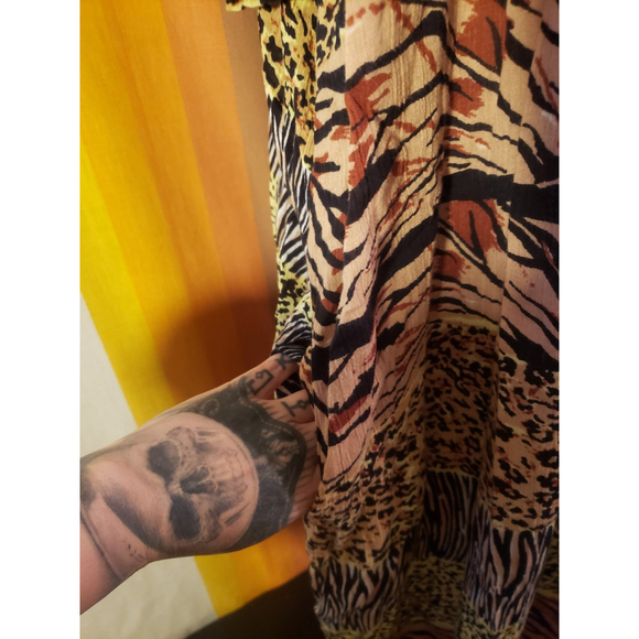 Vintage 80s 90s Animal Print Cheetah Leopard Tiger Zebra Housedress Plus Size - Picture 5 of 6